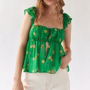 Urban Outfitters Deandra chiffon split bottom top